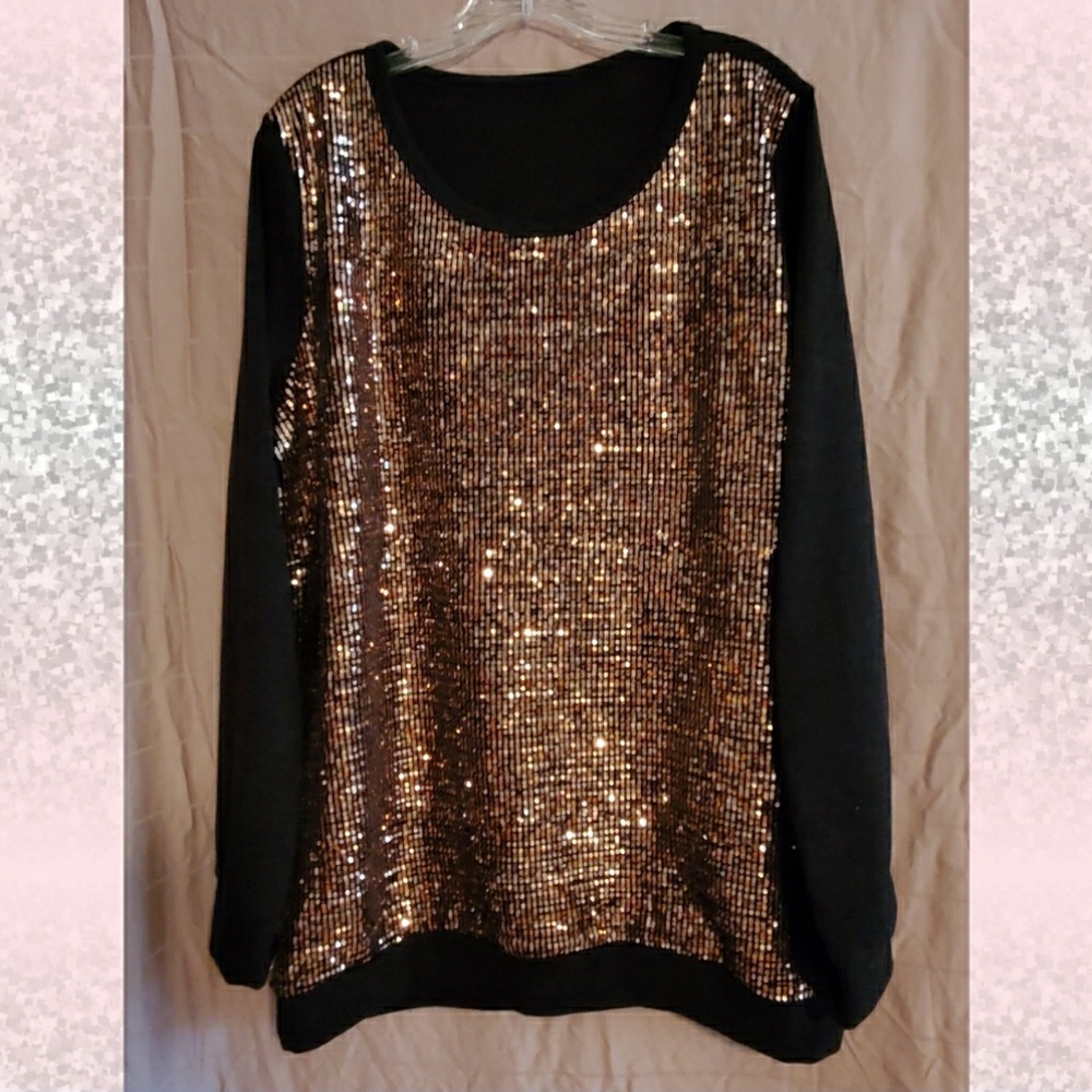 Rose Gold Sequin Sweater